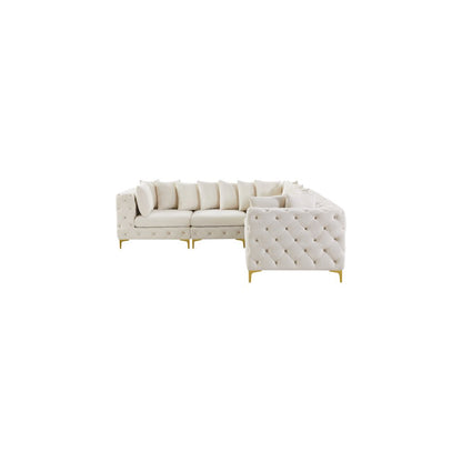 Tremblay Cream Velvet Modular Sectional
