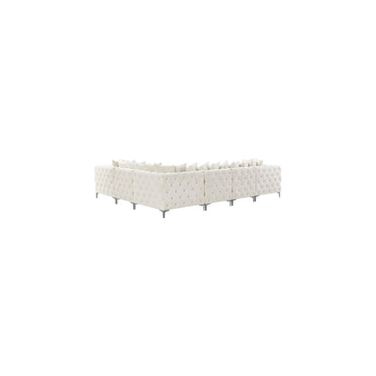 Tremblay Cream Velvet Modular Sectional