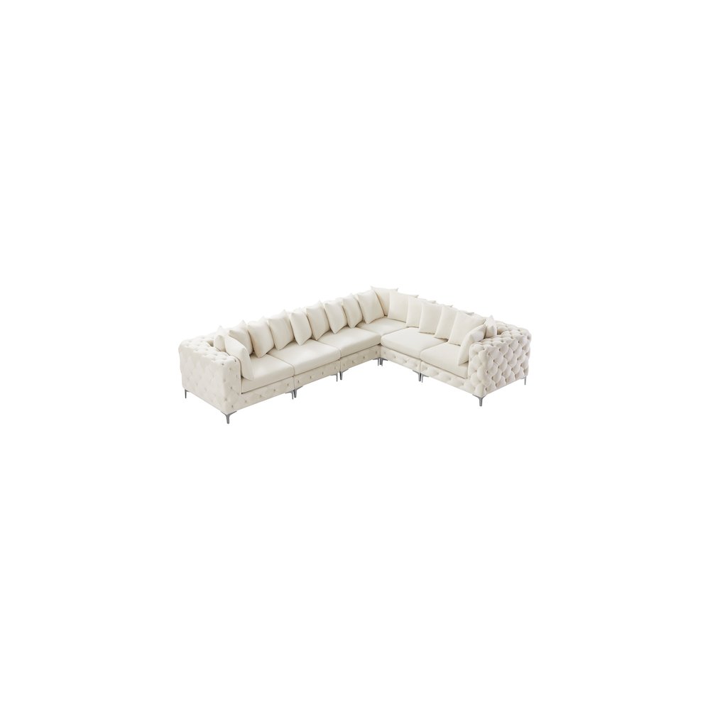 Tremblay Cream Velvet Modular Sectional