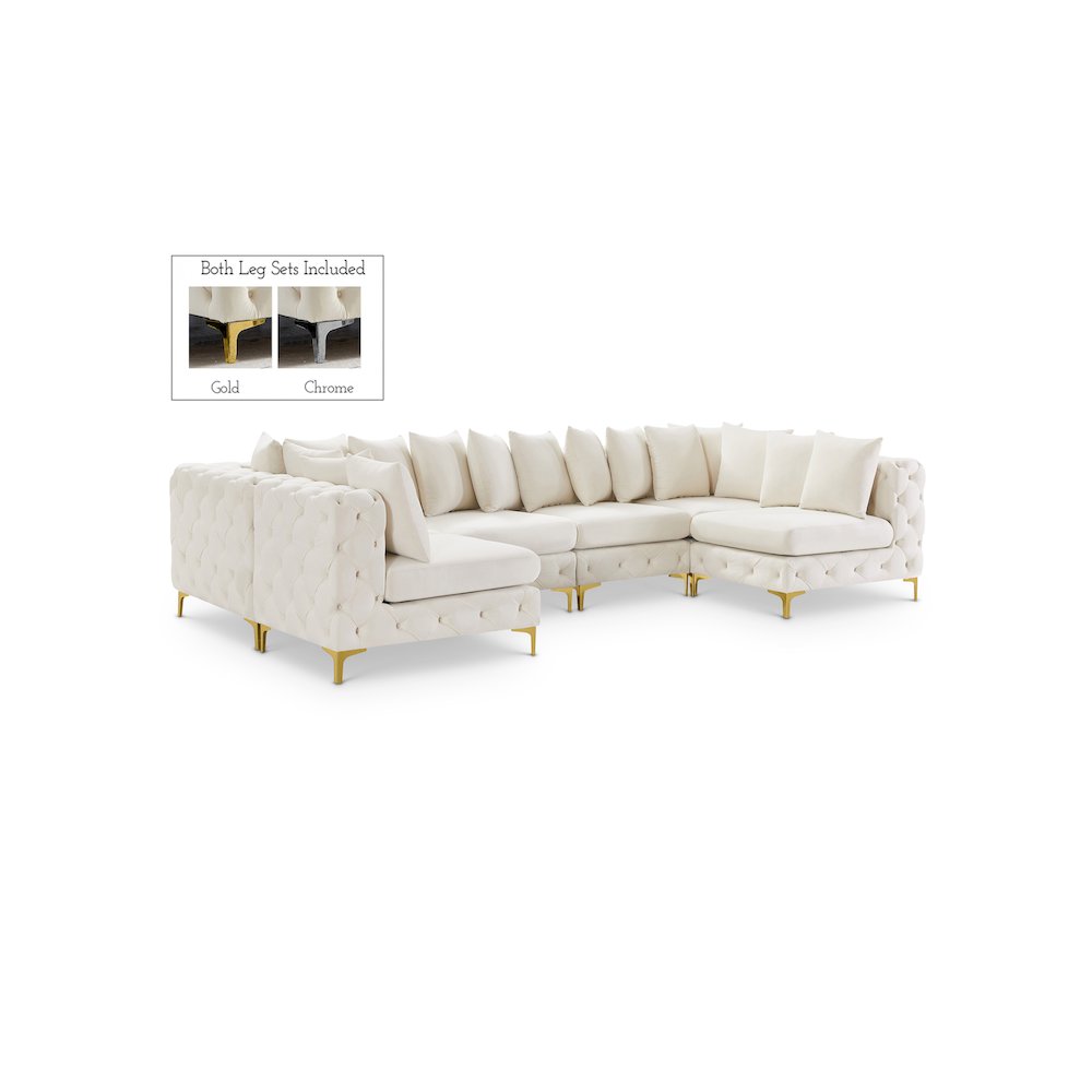 Tremblay Cream Velvet Modular Sectional