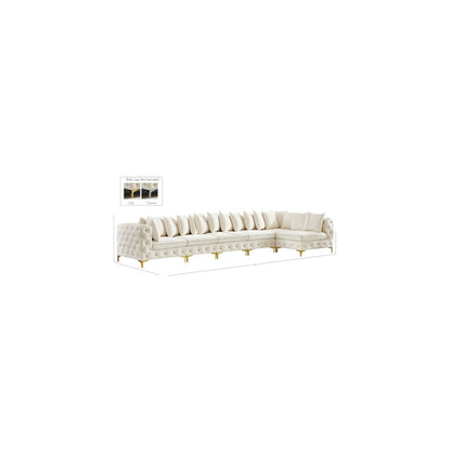 Tremblay Cream Velvet Modular Sectional