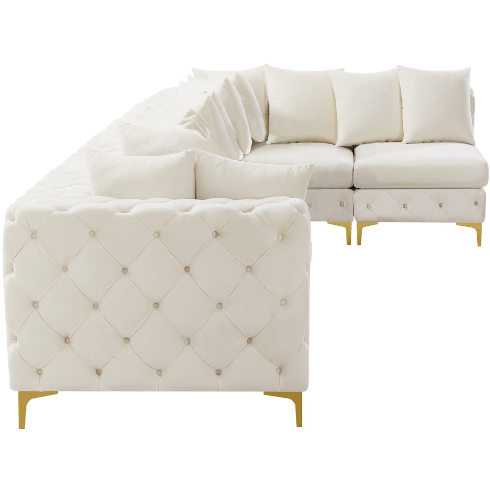 Tremblay Cream Velvet Modular Sectional