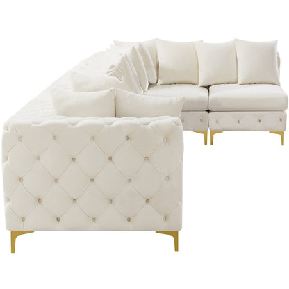 Tremblay Cream Velvet Modular Sectional