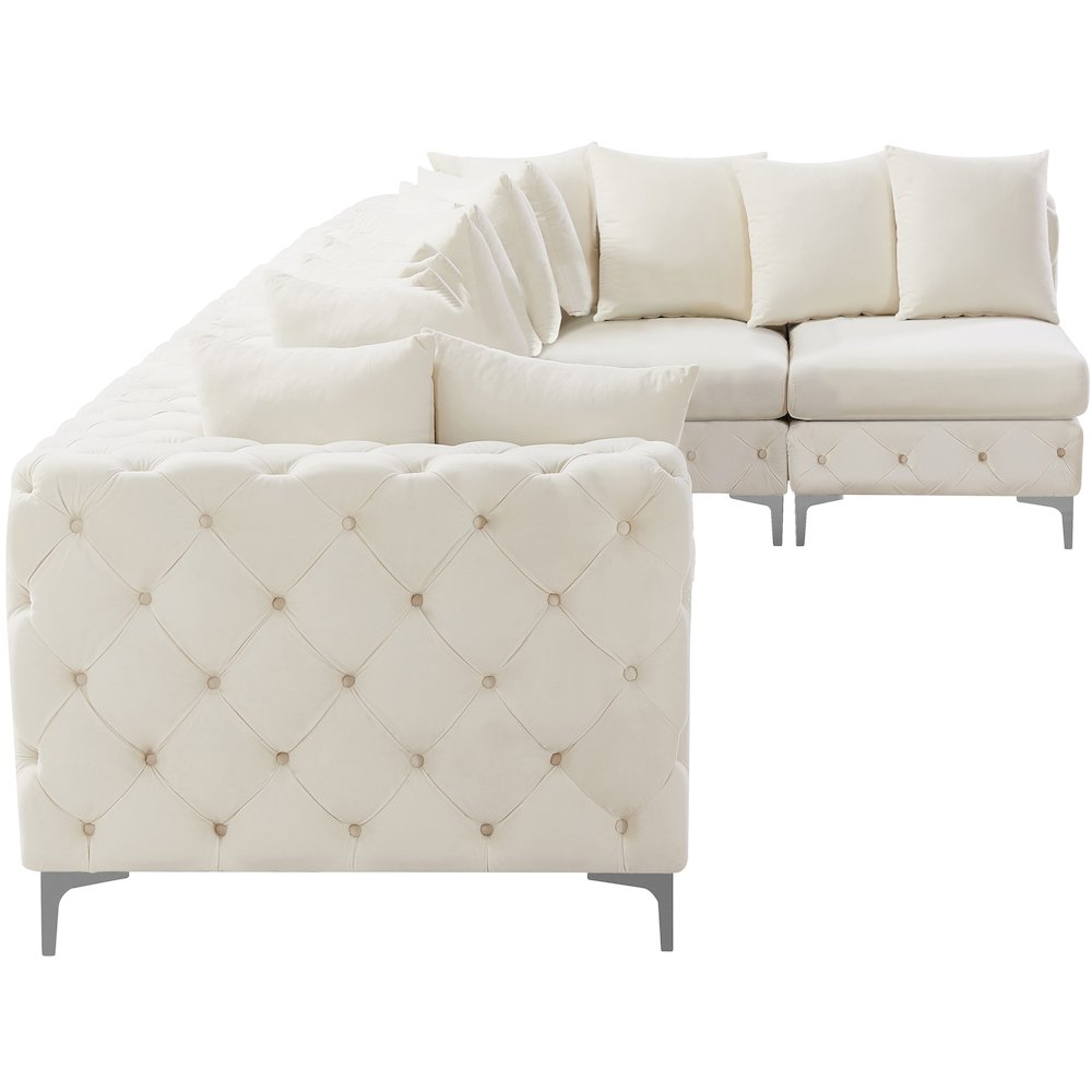 Tremblay Cream Velvet Modular Sectional