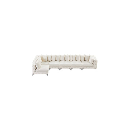 Tremblay Cream Velvet Modular Sectional
