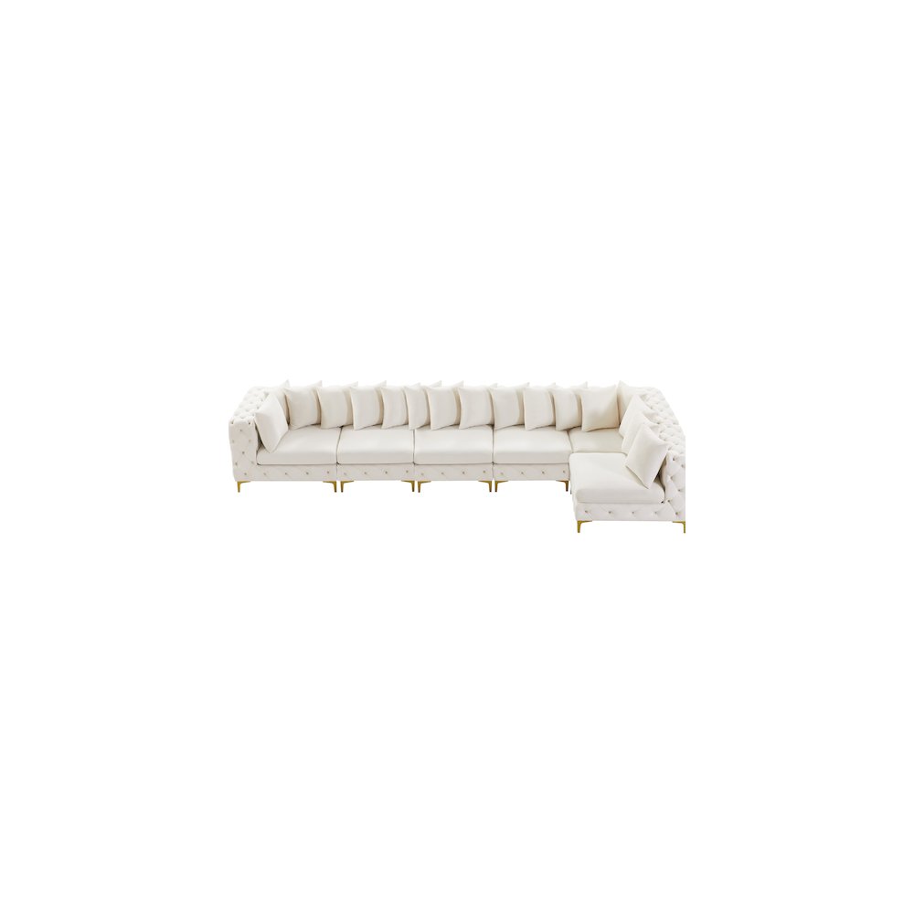 Tremblay Cream Velvet Modular Sectional