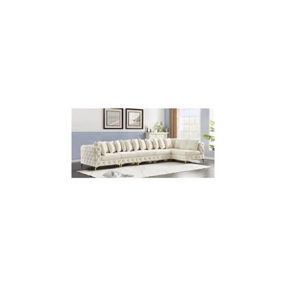 Tremblay Cream Velvet Modular Sectional