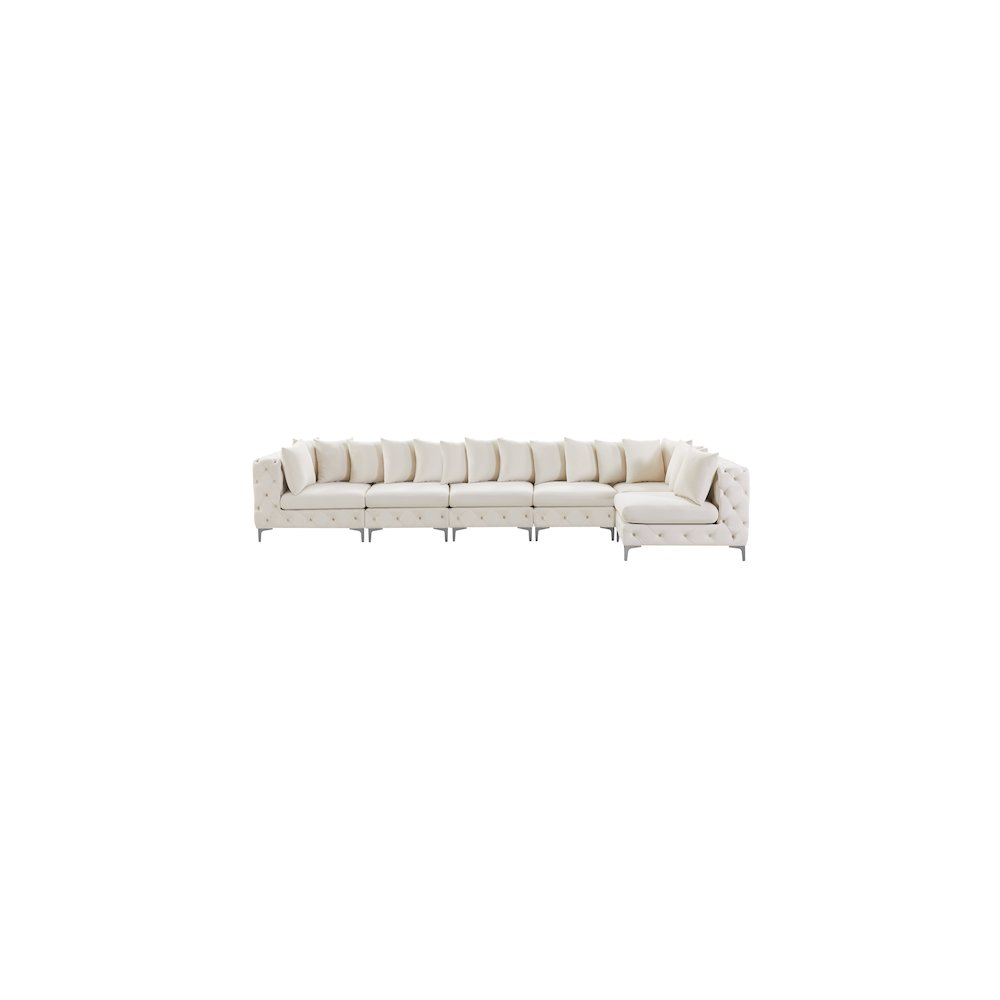 Tremblay Cream Velvet Modular Sectional