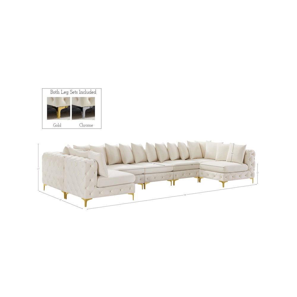 Tremblay Cream Velvet Modular Sectional
