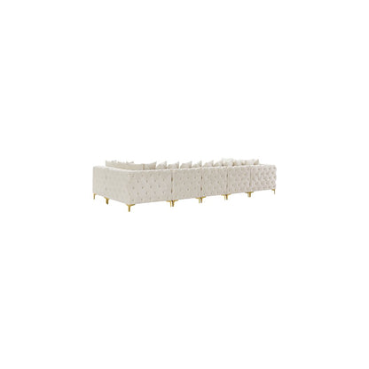 Tremblay Cream Velvet Modular Sectional