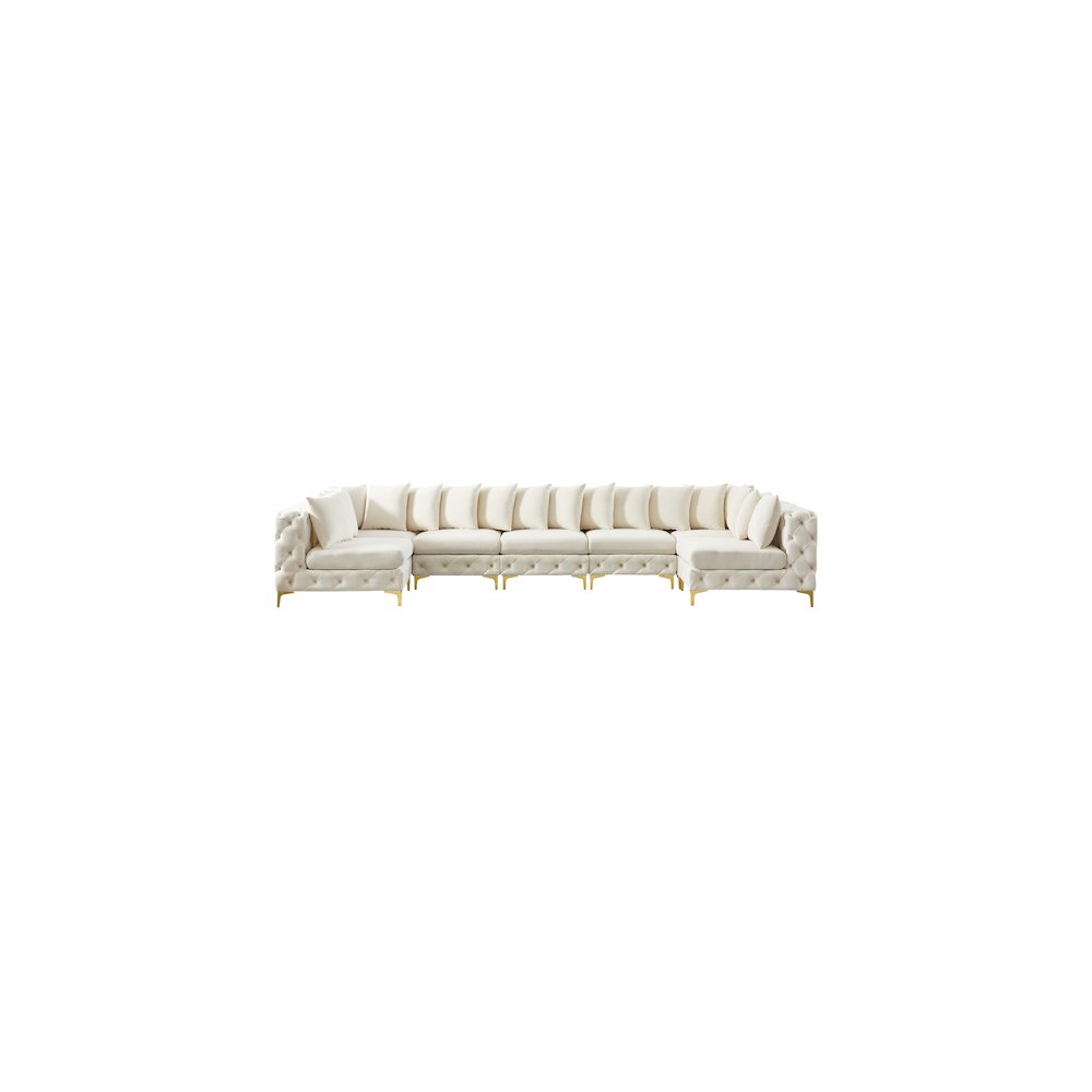 Tremblay Cream Velvet Modular Sectional
