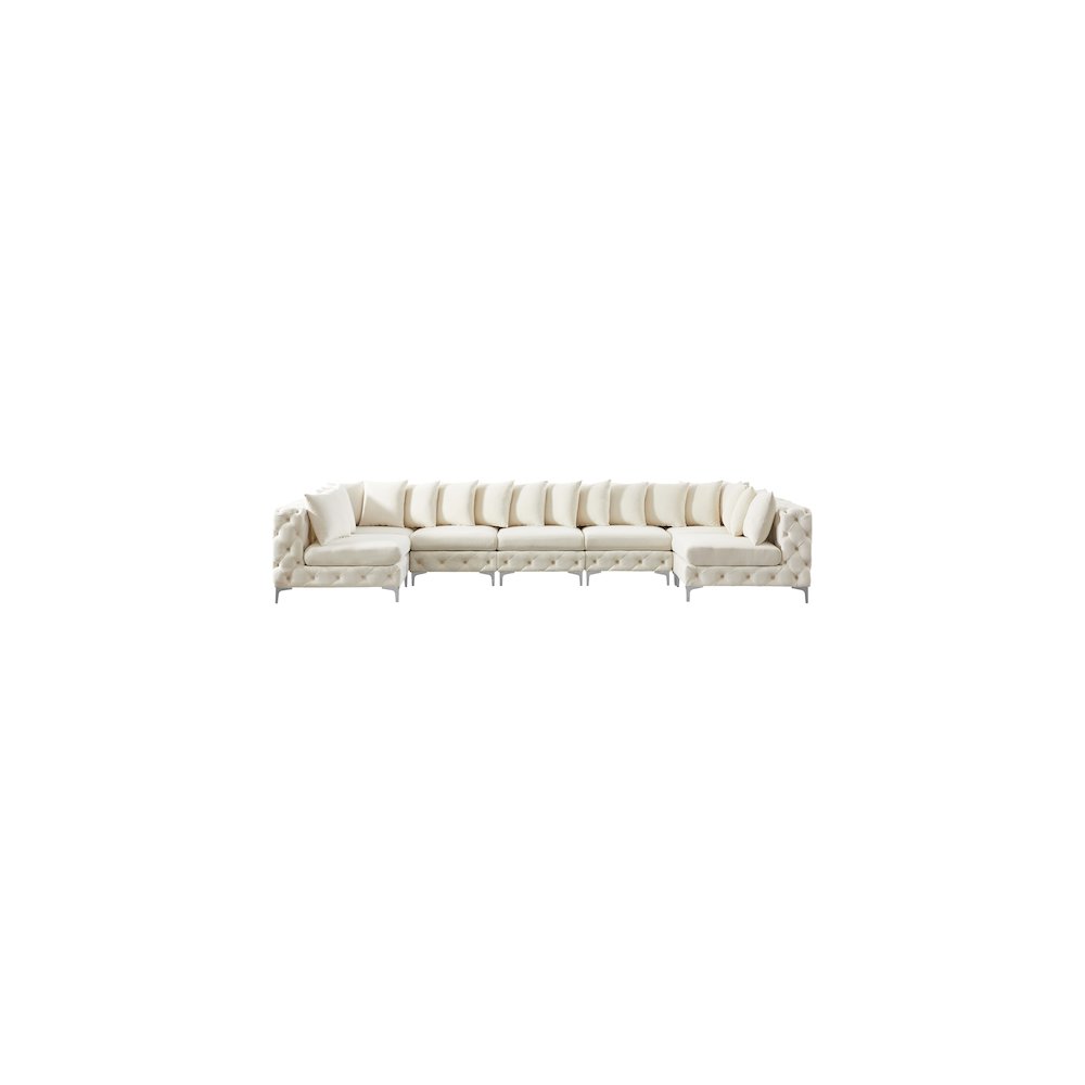 Tremblay Cream Velvet Modular Sectional