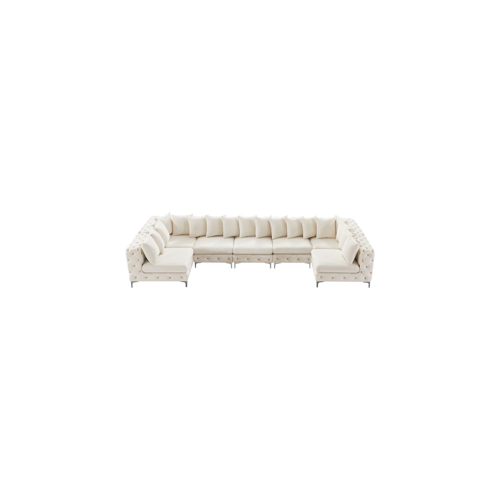 Tremblay Cream Velvet Modular Sectional