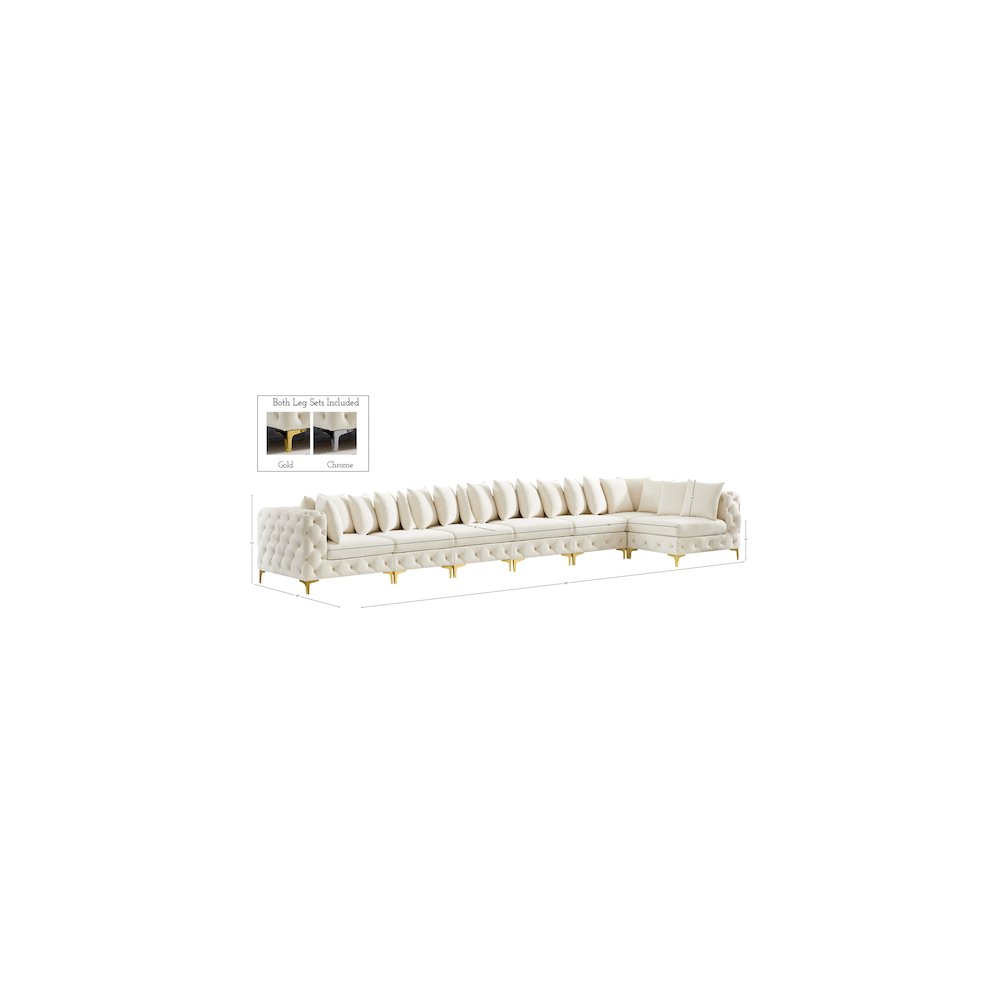 Tremblay Cream Velvet Modular Sectional