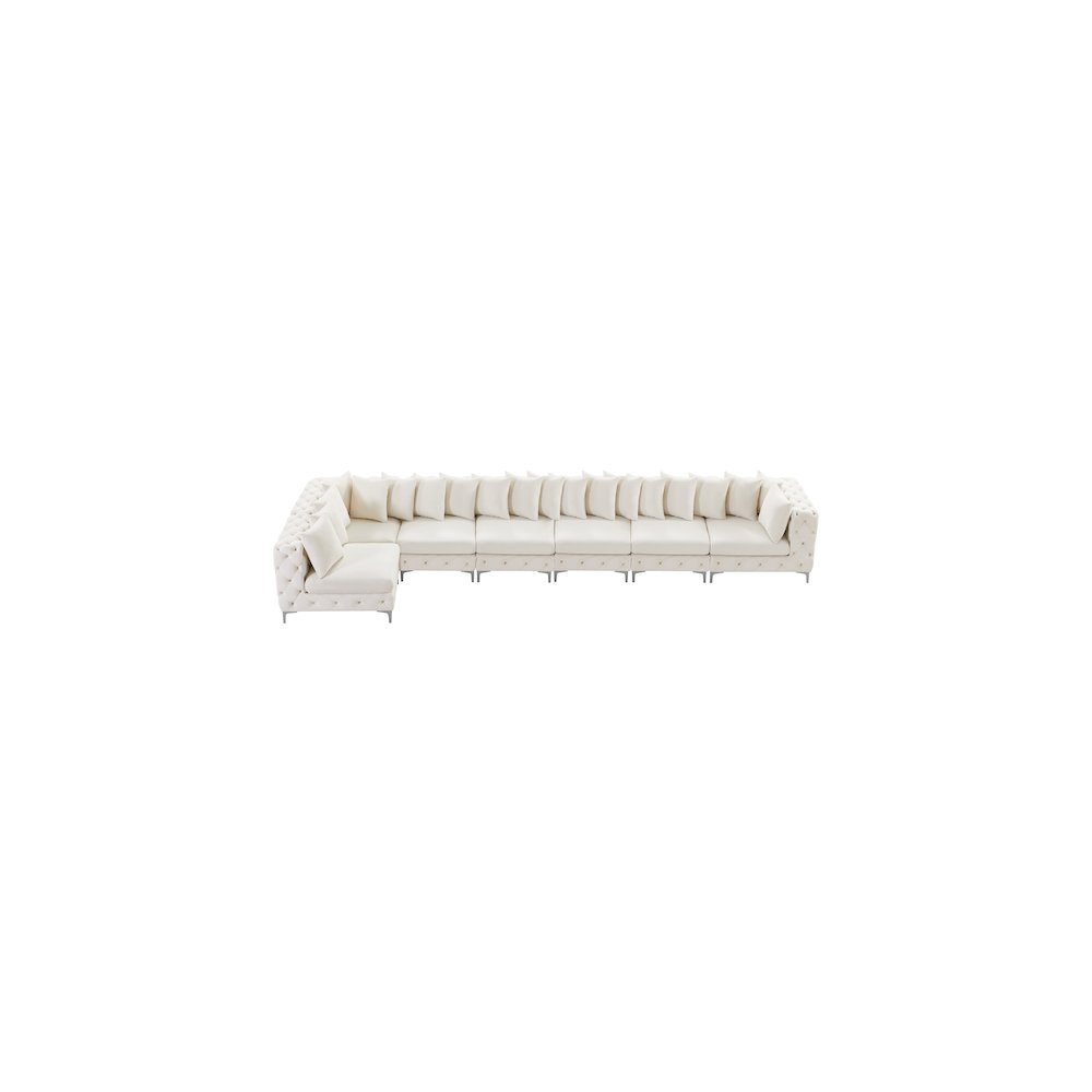 Tremblay Cream Velvet Modular Sectional