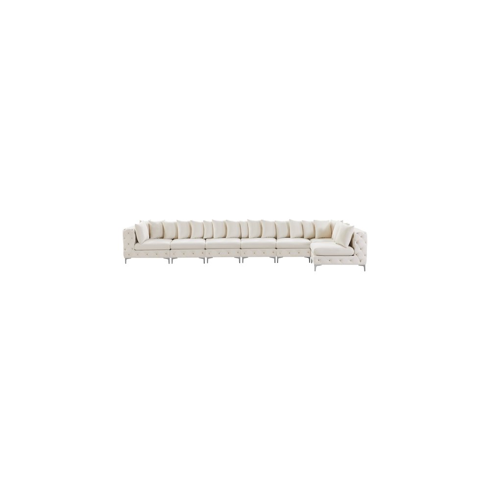 Tremblay Cream Velvet Modular Sectional