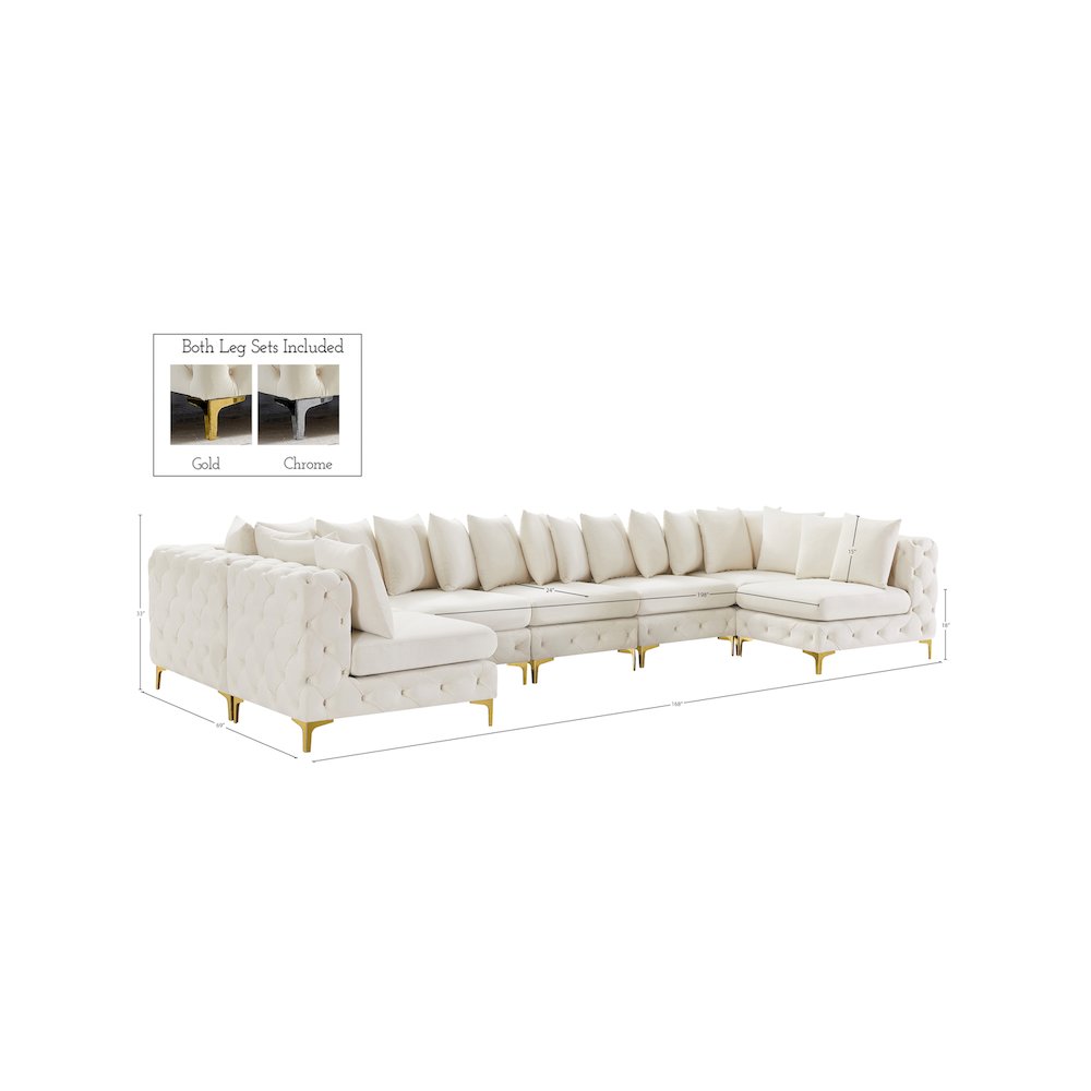 Tremblay Cream Velvet Modular Sectional
