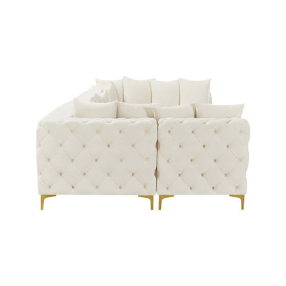 Tremblay Cream Velvet Modular Sectional