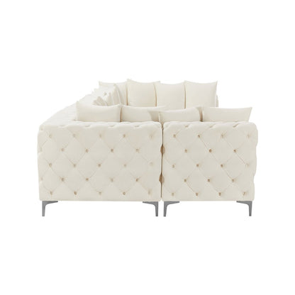 Tremblay Cream Velvet Modular Sectional