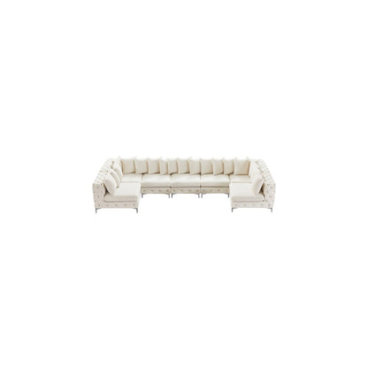 Tremblay Cream Velvet Modular Sectional