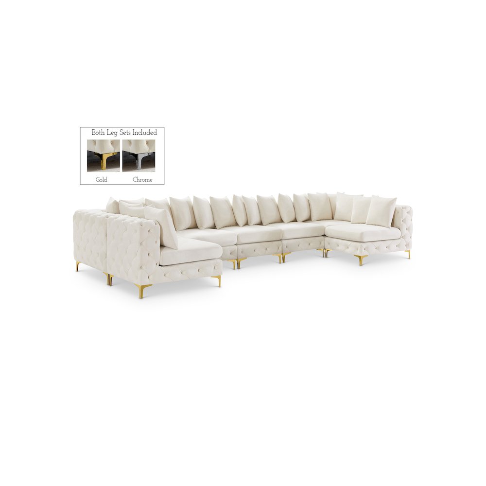 Tremblay Cream Velvet Modular Sectional