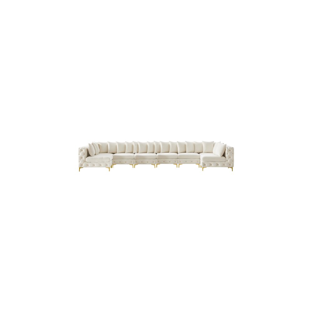 Tremblay Cream Velvet Modular Sectional