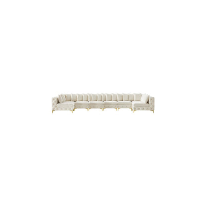 Tremblay Cream Velvet Modular Sectional