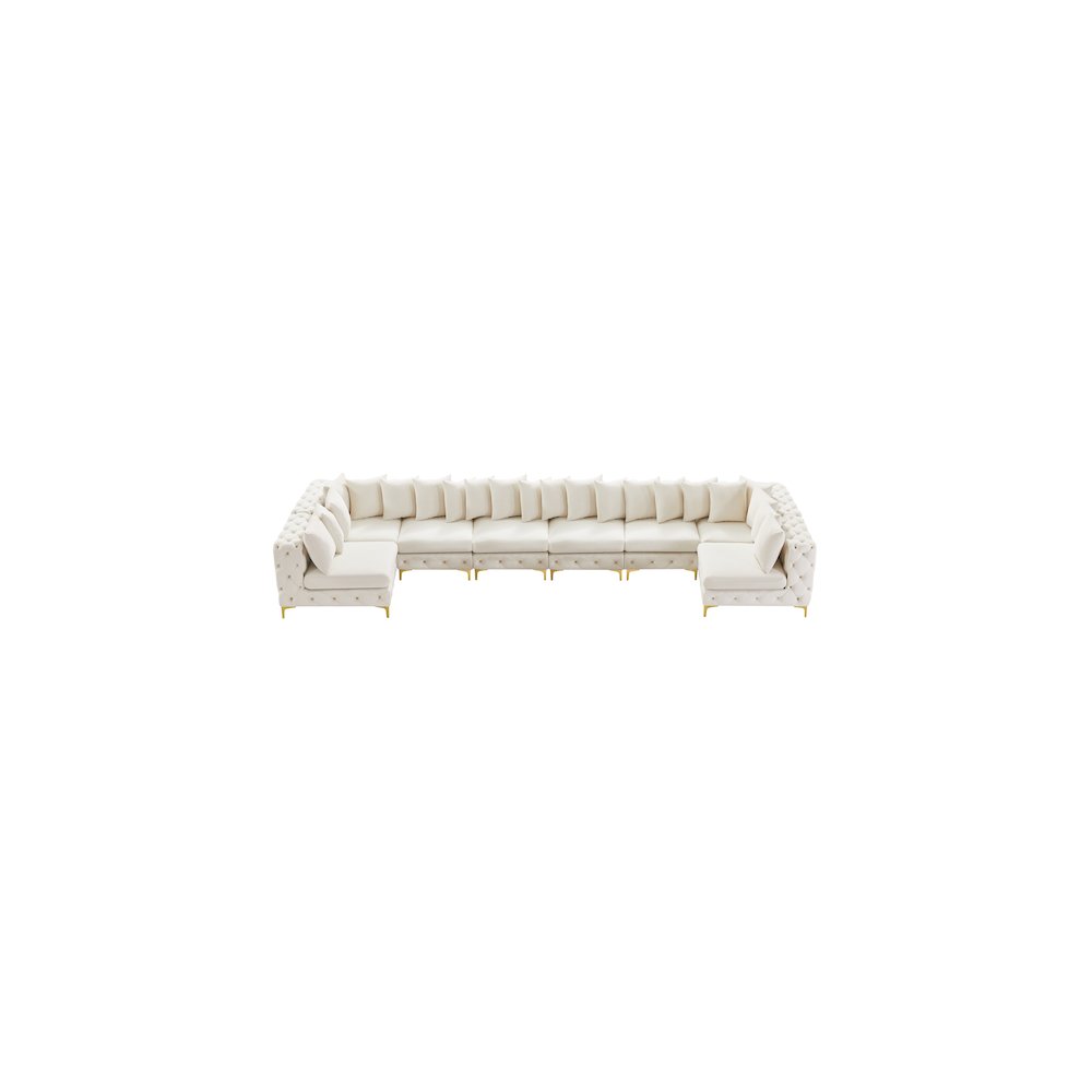 Tremblay Cream Velvet Modular Sectional