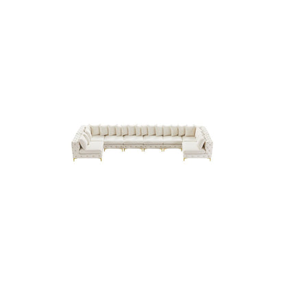Tremblay Cream Velvet Modular Sectional