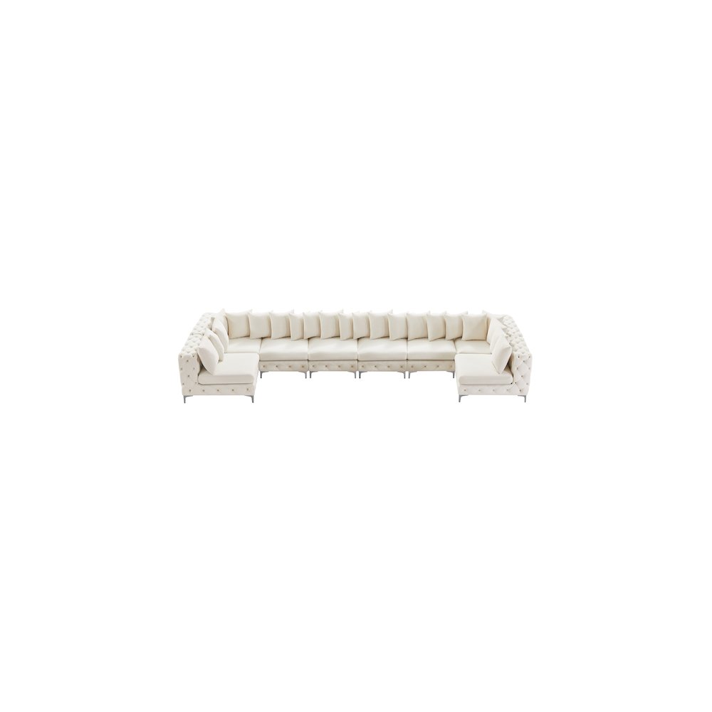 Tremblay Cream Velvet Modular Sectional