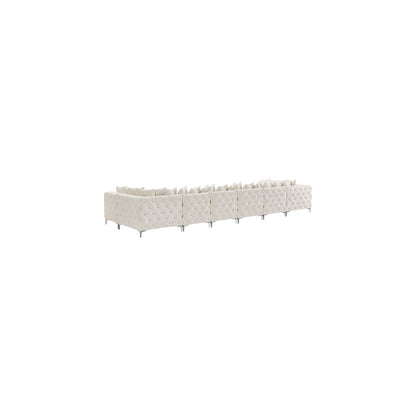 Tremblay Cream Velvet Modular Sectional