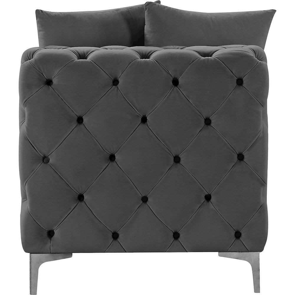 Tremblay Grey Velvet Armless Chair