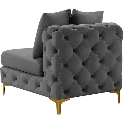 Tremblay Grey Velvet Armless Chair
