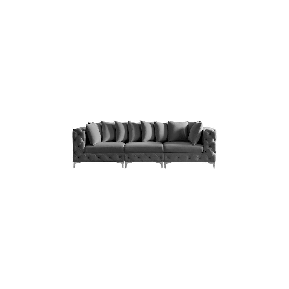 Tremblay Grey Velvet Modular Sofa