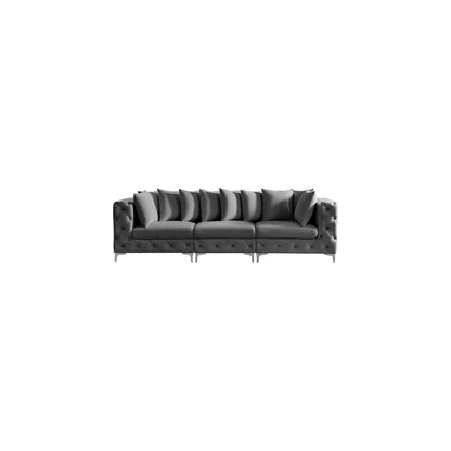 Tremblay Grey Velvet Modular Sofa