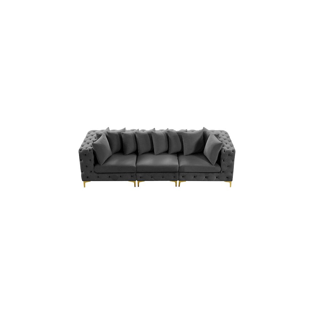 Tremblay Grey Velvet Modular Sofa