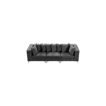 Tremblay Grey Velvet Modular Sofa
