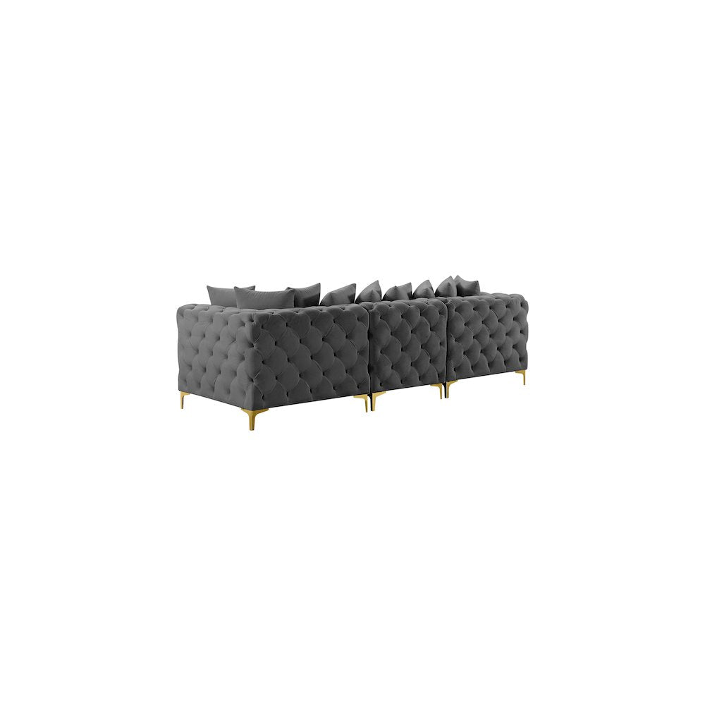Tremblay Grey Velvet Modular Sofa