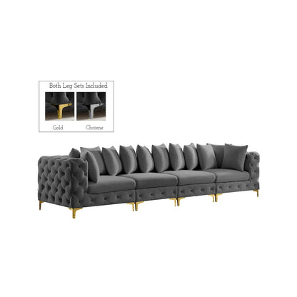 Tremblay Grey Velvet Modular Sofa