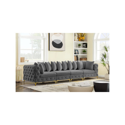 Tremblay Grey Velvet Modular Sofa