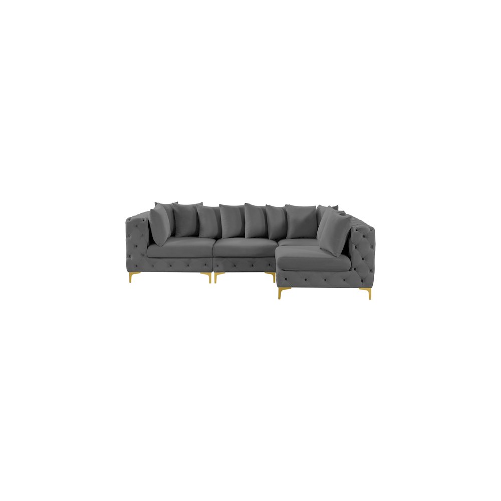 Tremblay Grey Velvet Modular Sectional