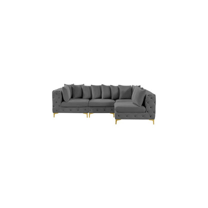 Tremblay Grey Velvet Modular Sectional