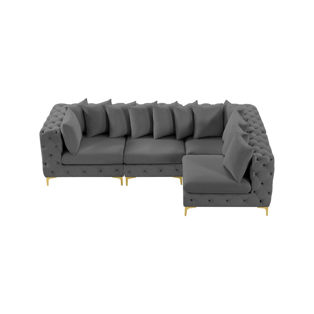 Tremblay Grey Velvet Modular Sectional