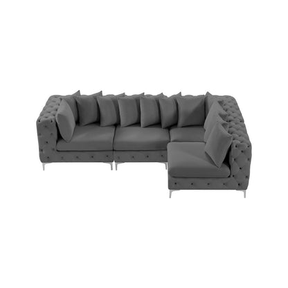 Tremblay Grey Velvet Modular Sectional