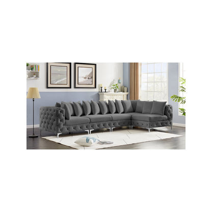 Tremblay Grey Velvet Modular Sectional
