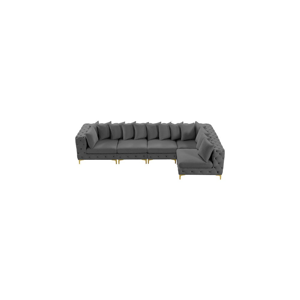 Tremblay Grey Velvet Modular Sectional