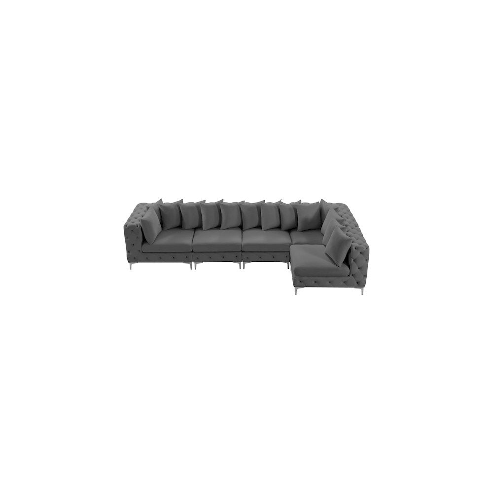 Tremblay Grey Velvet Modular Sectional