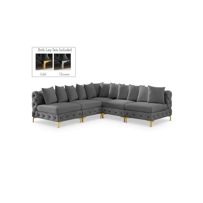 Tremblay Grey Velvet Modular Sectional