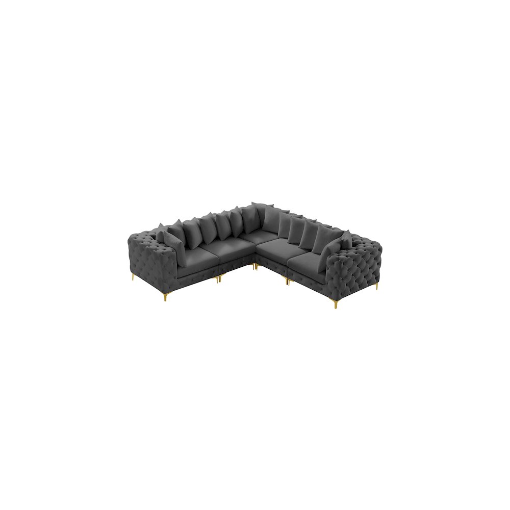 Tremblay Grey Velvet Modular Sectional
