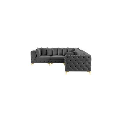 Tremblay Grey Velvet Modular Sectional